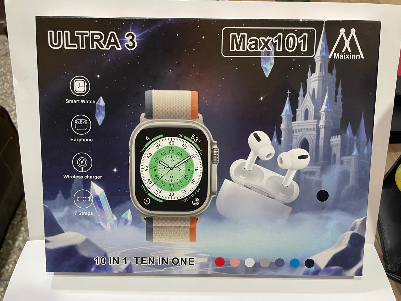 Ultra 3 Max101 Smart Watch 10-in-1 Combo