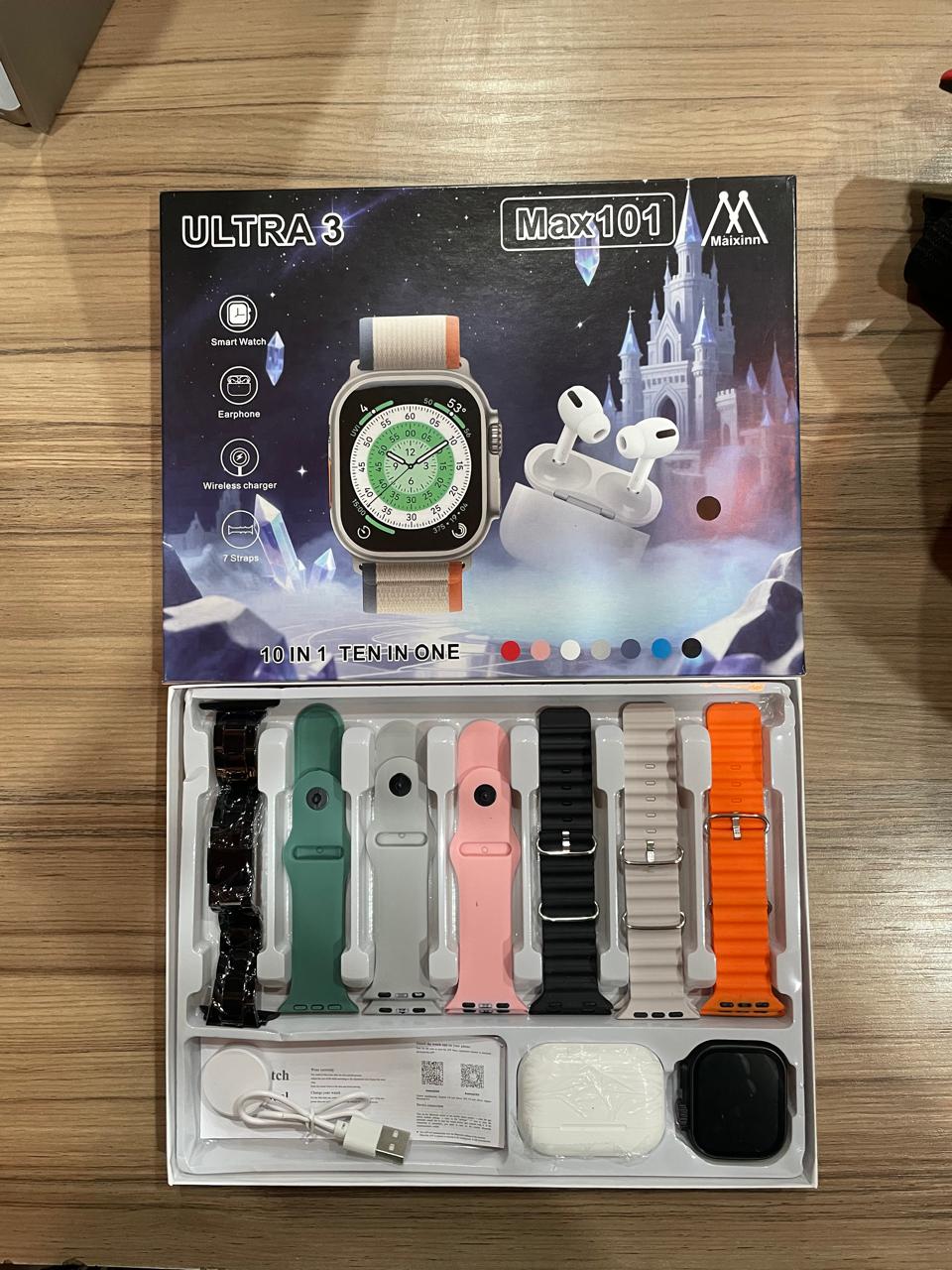 Ultra 3 Max101 Smart Watch 10-in-1 Combo