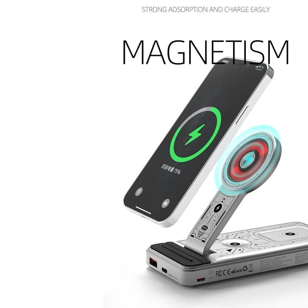 Imported Mfish 22.5W Fast Charging 5-in-1 Magnetic Wireless Power Bank for iPhone iWatch AirPods